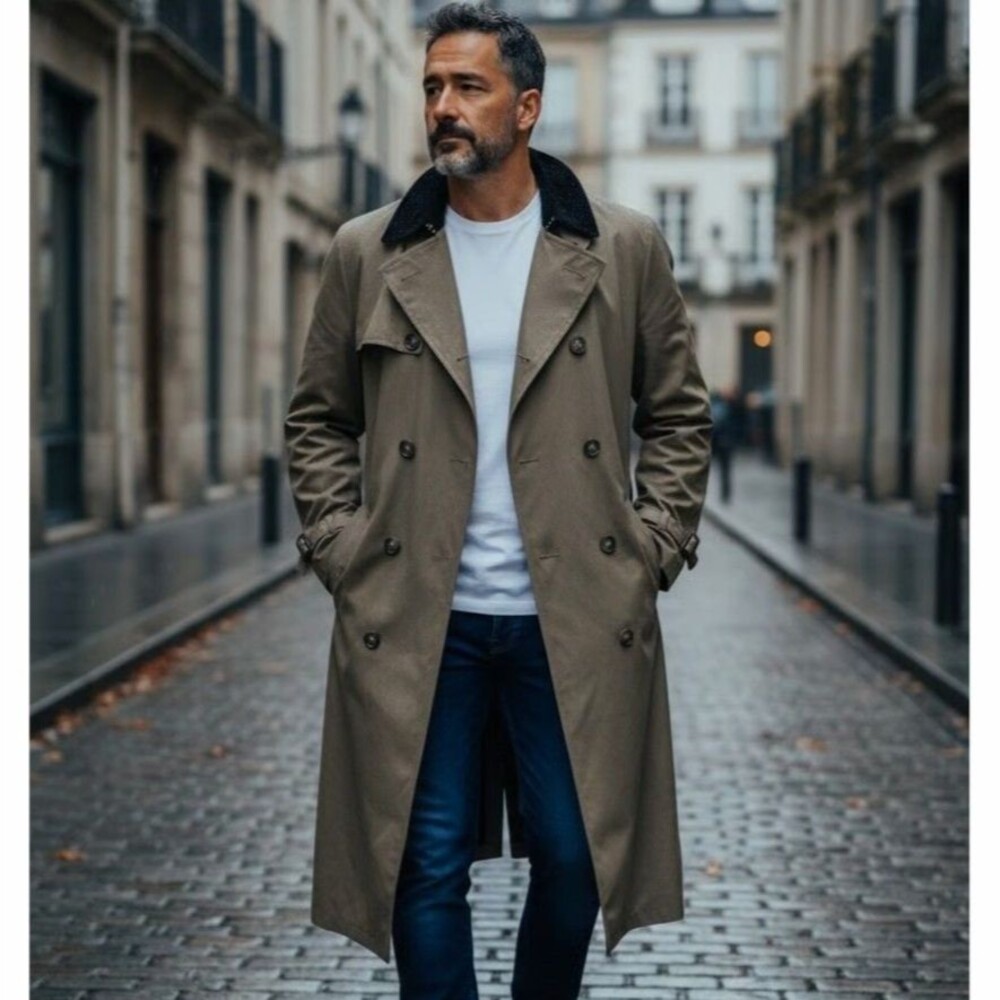 RALPH LAUREN Chaps Trench Coat Mens Sz 38S Double Breasted Removable Wool Lining